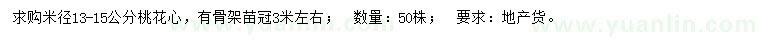 求購(gòu)米徑13-15公分桃花心