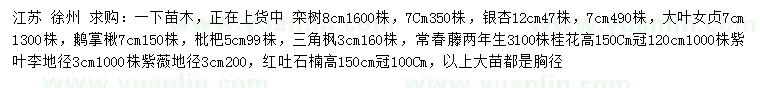 求購(gòu)欒樹(shù)、銀杏、大葉女貞等