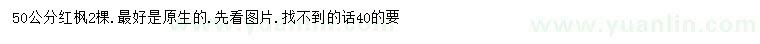 求購50公分紅楓