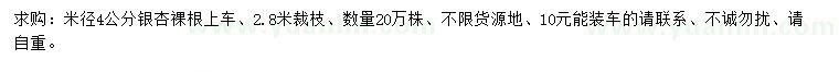 求購米徑4公分銀杏