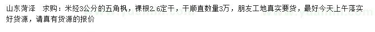 求購米徑3公分五角楓