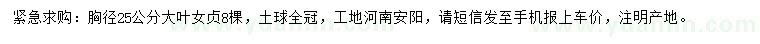 求購胸徑25公分大葉女貞