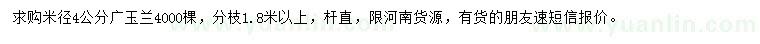 求購米徑4公分廣玉蘭