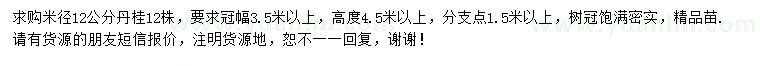 求購米徑12公分丹桂