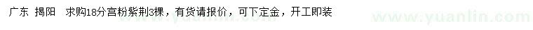 求購18公分宮粉紫荊