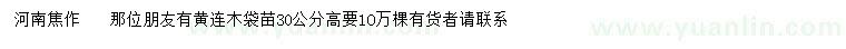 求購高30公分黃連木