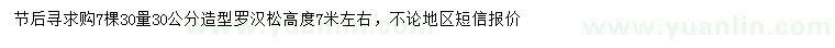 求購30量30公分造型羅漢松