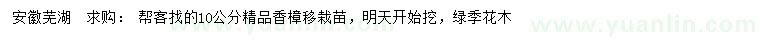 求購10公分香樟