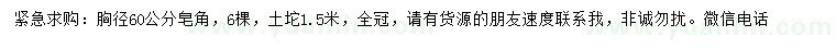 求購胸徑60公分皂角