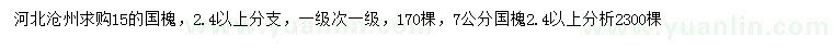 求購7、15公分國槐