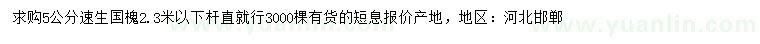 求購5公分速生國槐