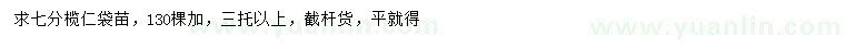 求購7公分欖仁
