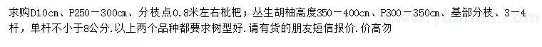 求購地徑10公分枇杷樹、高350-400公分胡柚樹