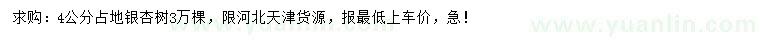 求購4公分銀杏