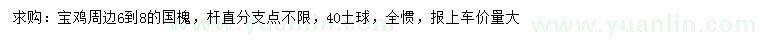 求購6-8公分國槐
