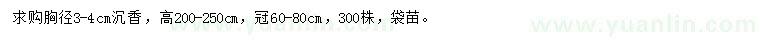 求購胸徑3-4公分沉香