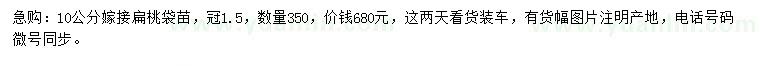 求購10公分嫁接扁桃