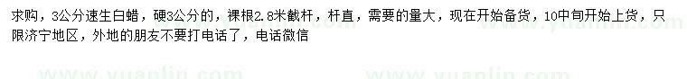求購(gòu)3公分速生白蠟
