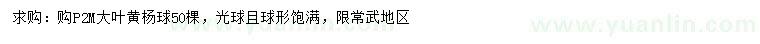 求購冠幅2米大葉黃楊球