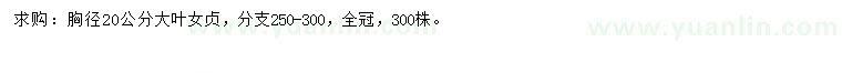求購(gòu)胸徑20公分大葉女貞