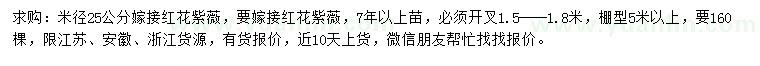 求購米徑25公分嫁接紅花紫薇
