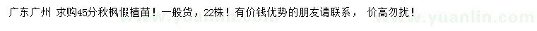求購45俊分秋楓假植苗