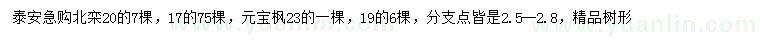 求購17、20公分北欒、19、23公分元寶楓
