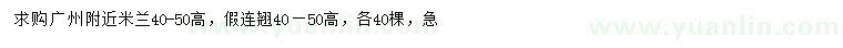求購(gòu)高40-50公分米蘭、假連翹
