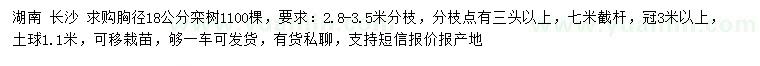 求購胸徑18公分欒樹