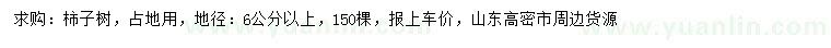 求購地徑6公分以上柿子樹