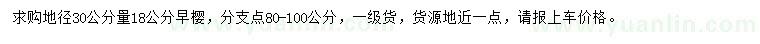 求購地徑30公分量18公分早櫻