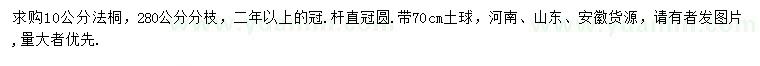 求購(gòu)10公分法桐
