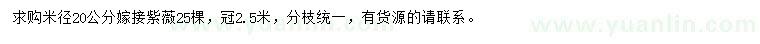 求購米徑20公分嫁接紫薇