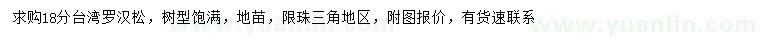 求購18分臺(tái)灣羅漢松