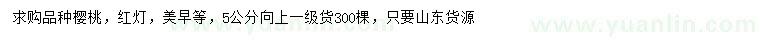 求購品種櫻桃