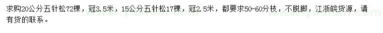 求購15、20公分五針?biāo)? />
                        <br />
                        <label style=