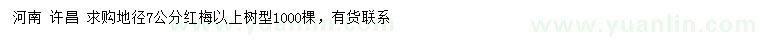 求購(gòu)地徑7公分以上紅梅
