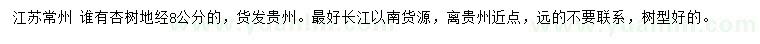 求購地徑8公分杏樹