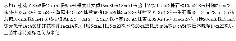 求購桂花、大葉女貞、金葉含笑等