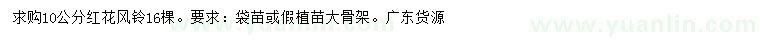 求購(gòu)10公分紅花風(fēng)鈴