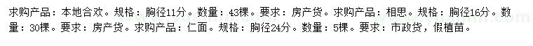 求購合歡、相思、仁面