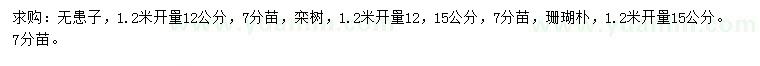 求購無患子、欒樹、珊瑚樸