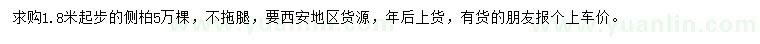 求購(gòu)高1.8米以上側(cè)柏