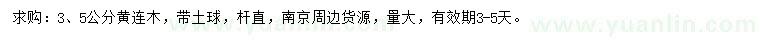求購3、5公分黃連木