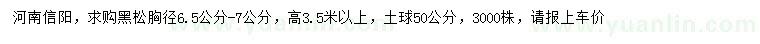求購(gòu)胸徑6.5-7公分黑松