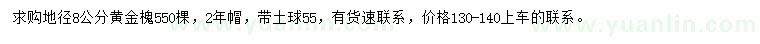 求購(gòu)地徑8公分黃金槐