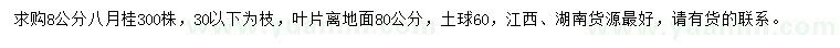 求購(gòu)8公分八月桂