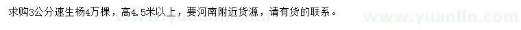 求購(gòu)3公分速生楊
