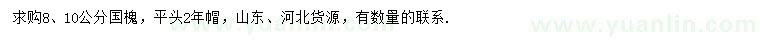 求購8、10公分國槐