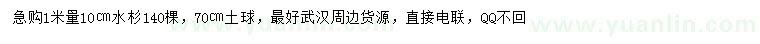 求購(gòu)1米量10公分水杉